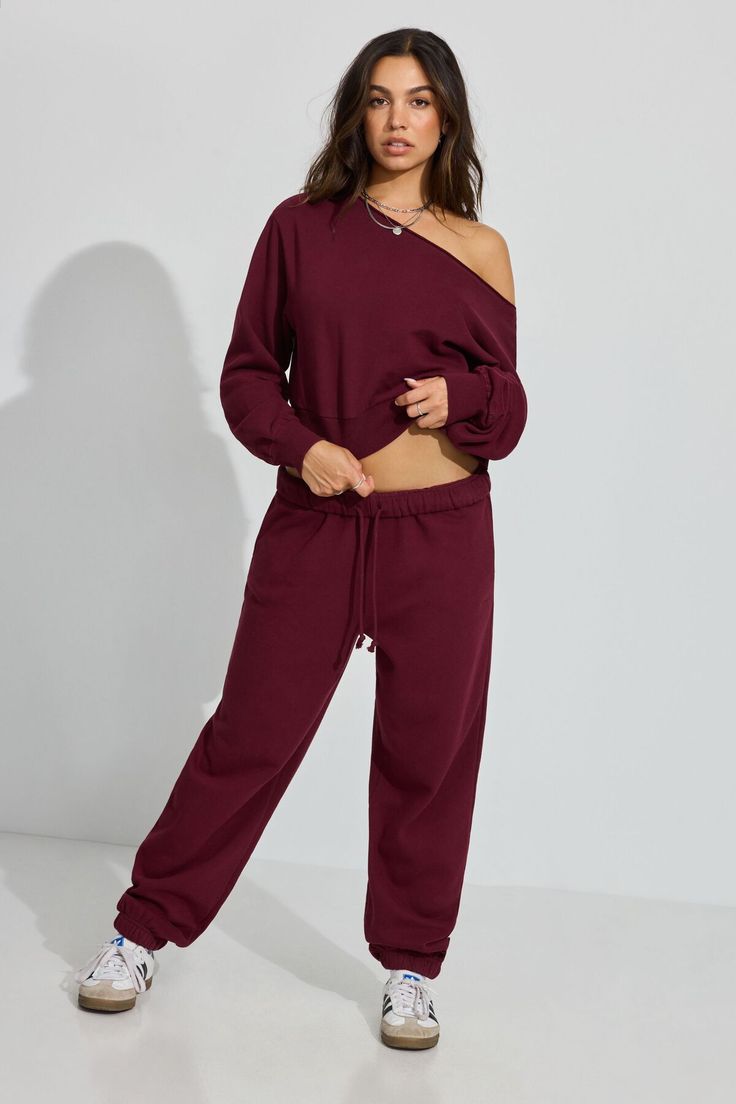VestoStyle Women's Cozy Off Shoulder Lounge Set